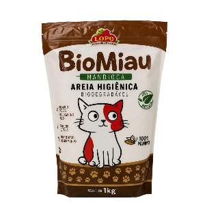 AREIA HIGIENICA MANDIOCA BIO MIAU 1 KG