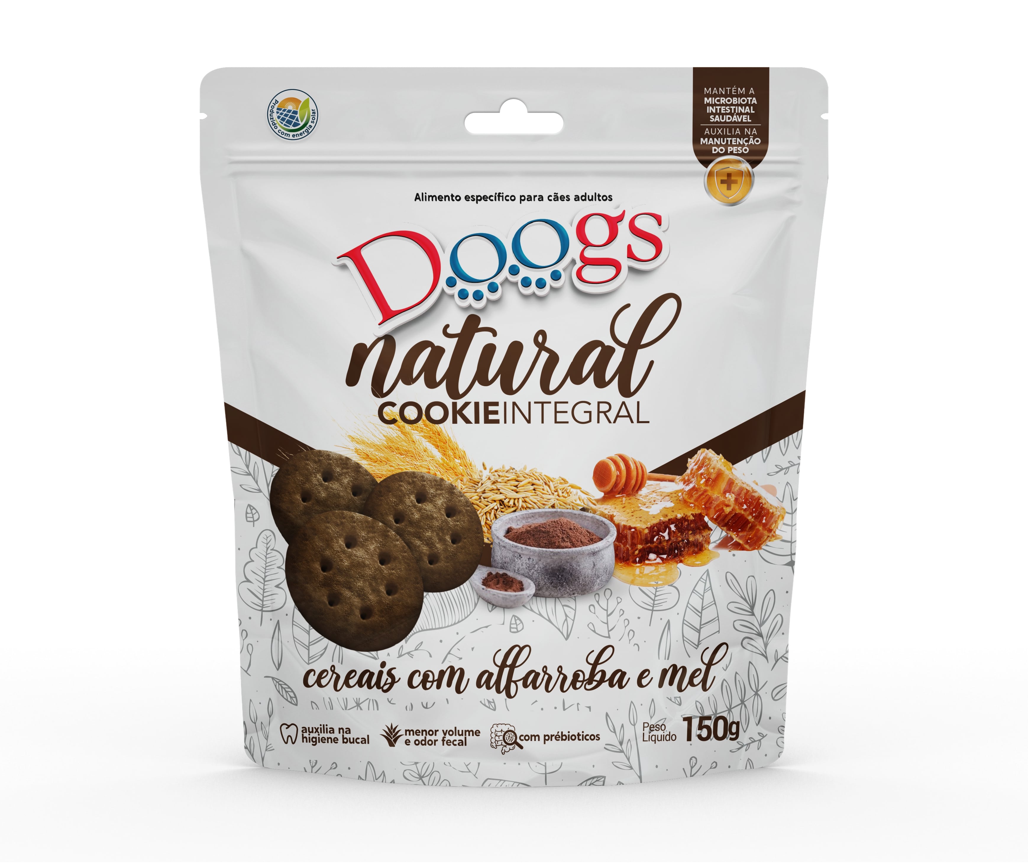 COOKIE INTEGRAL ALFARROBA E MEL 150 GR