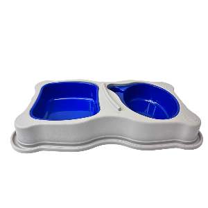 COMEDOURO DUAL DOG AZUL