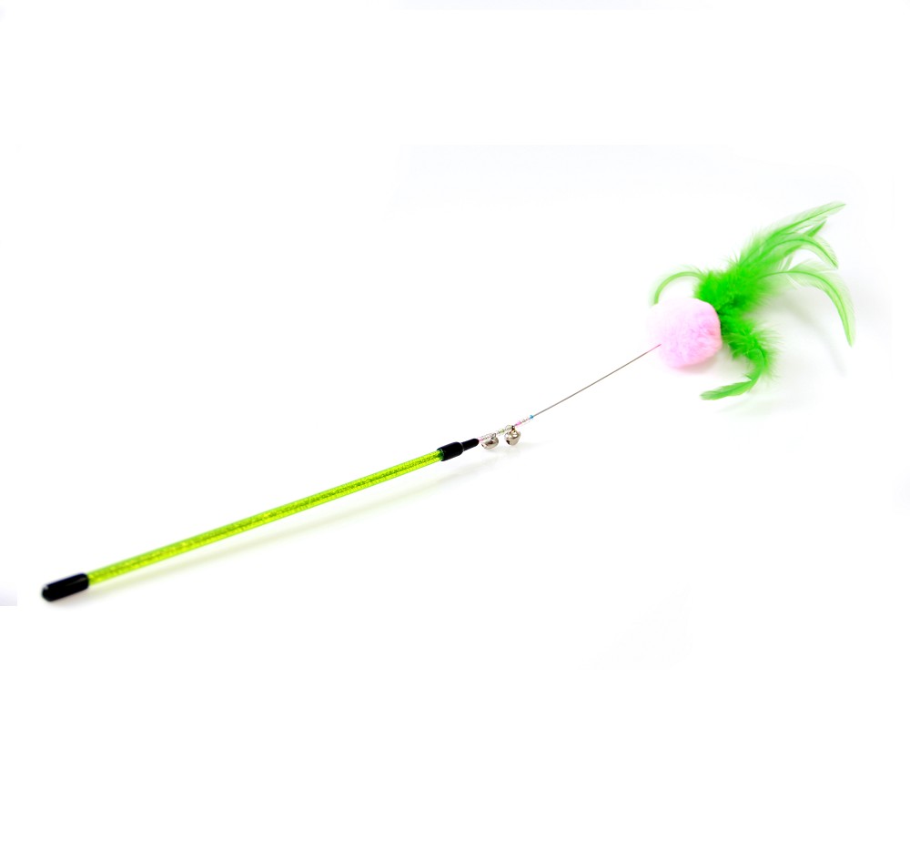 VARA PARA GATO BOLA COM PENA (V10)