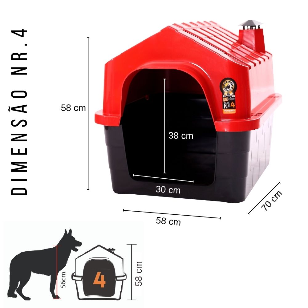 CASA DE CACHORRO DURAHOUSE N.4 - VERMELH