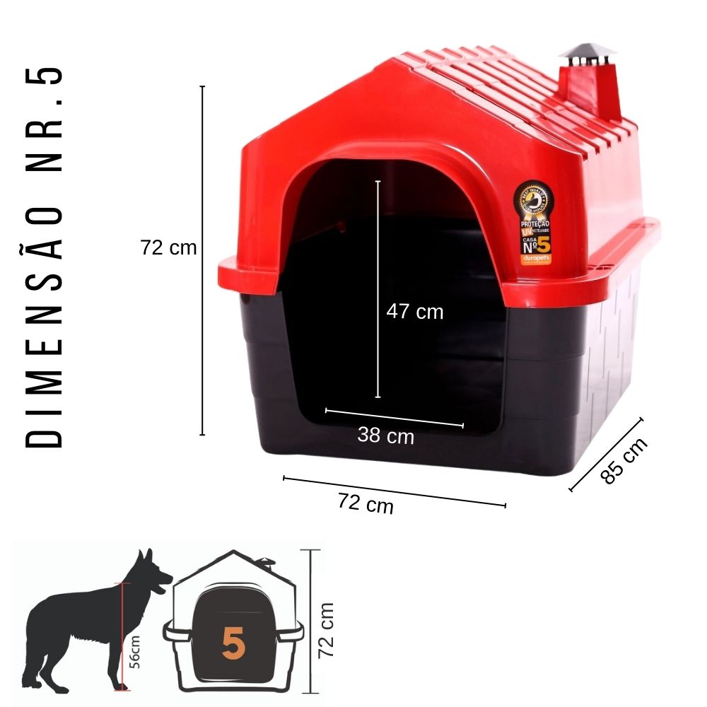 CASA DE CACHORRO DURAHOUSE N.5 - VERMELH