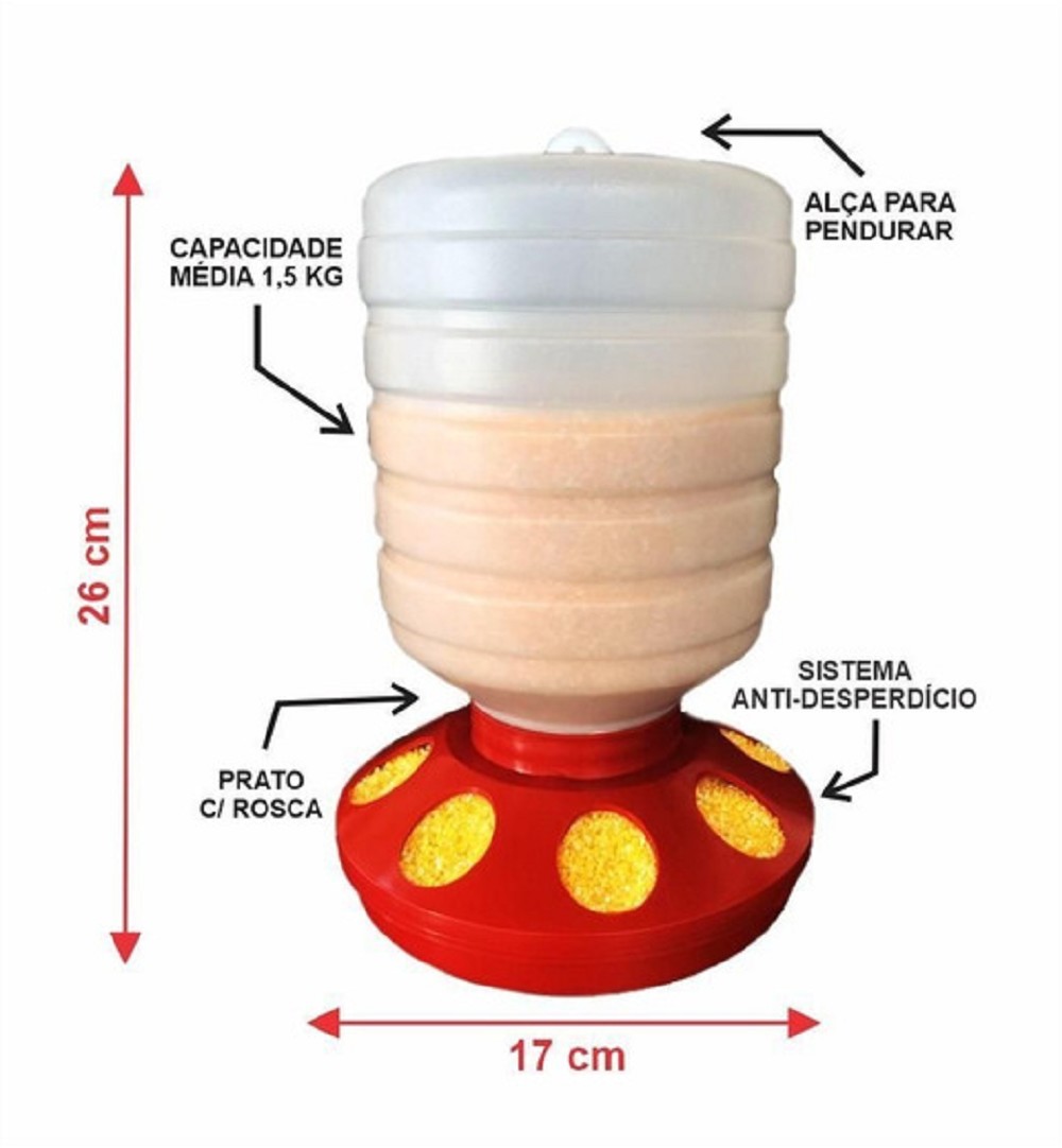 COMEDOURO AVES 1,5 KG - 2 LITROS