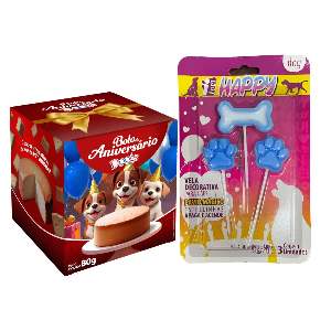 KIT AUNIVERSARIO BOLO E VELA 