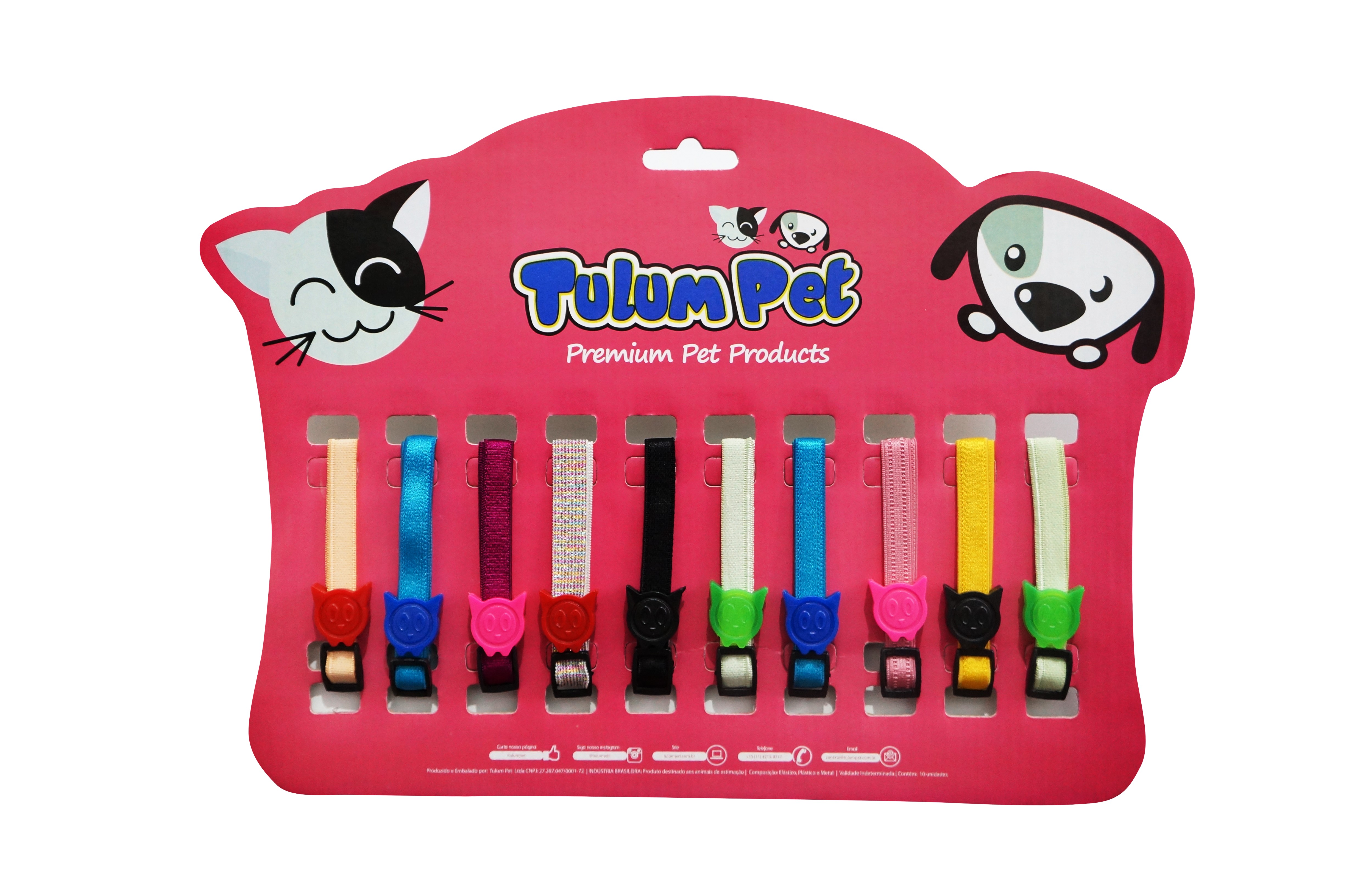 DISPLAY COL. ELAST. GATO BORRACHA 10UN