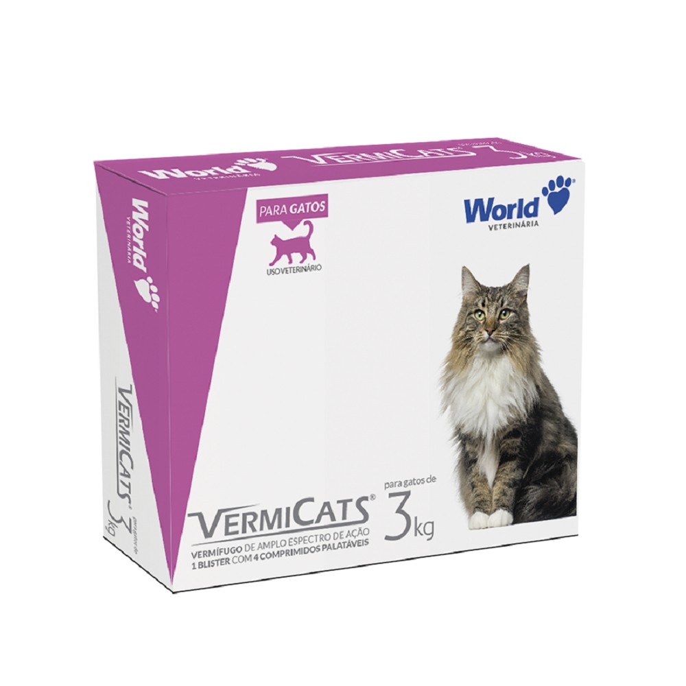 VERMICATS 600MG 3 KG - 04 COMPRIMIDOS