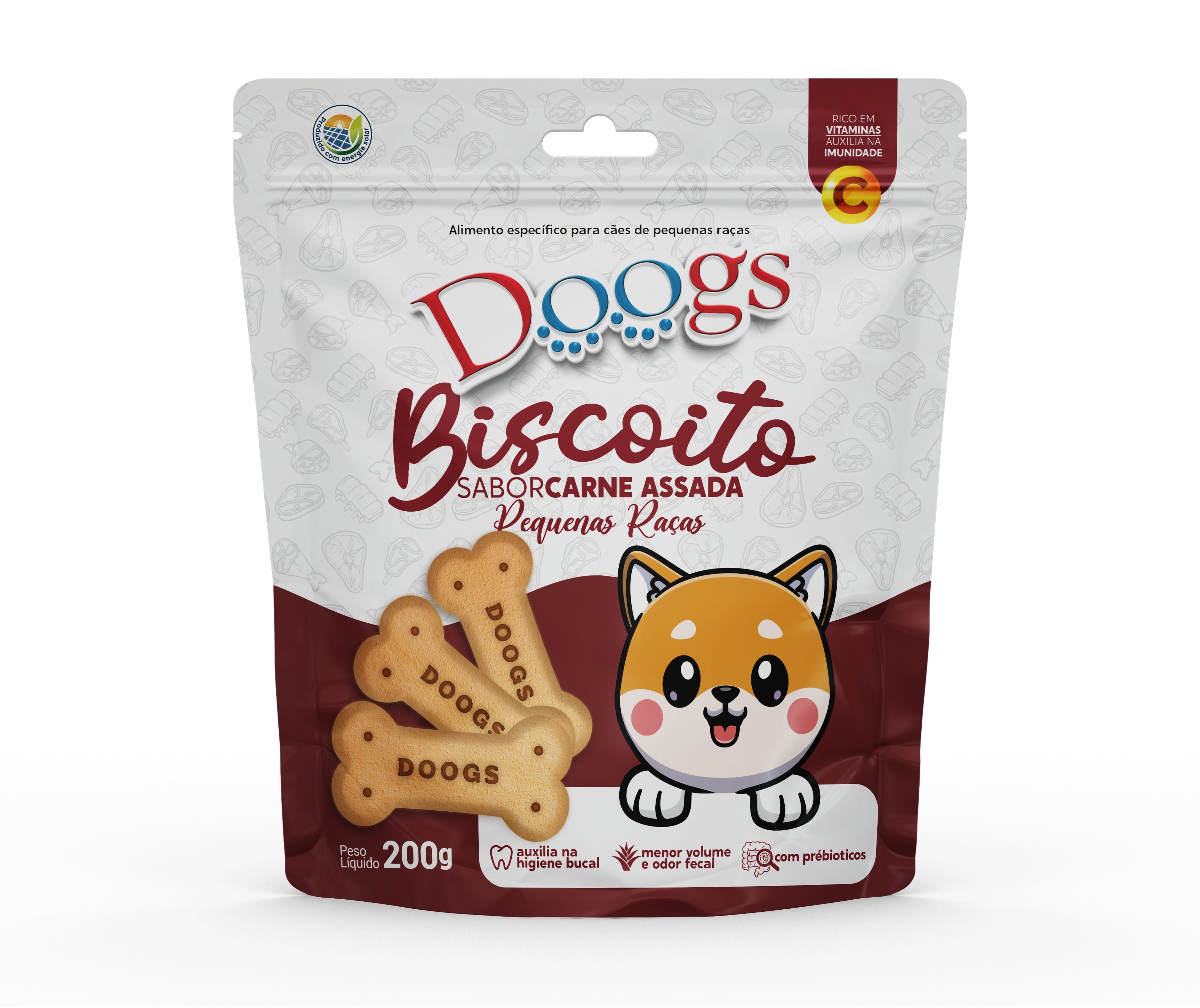 BISCOITO SABOR CARNE ASSADA DOOGS 200 GR