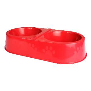 COMEDOURO DUPLO 1600 ML - VERMELHO