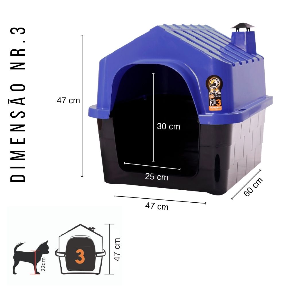 CASA DE CACHORRO DURAHOUSE N.3 - AZUL