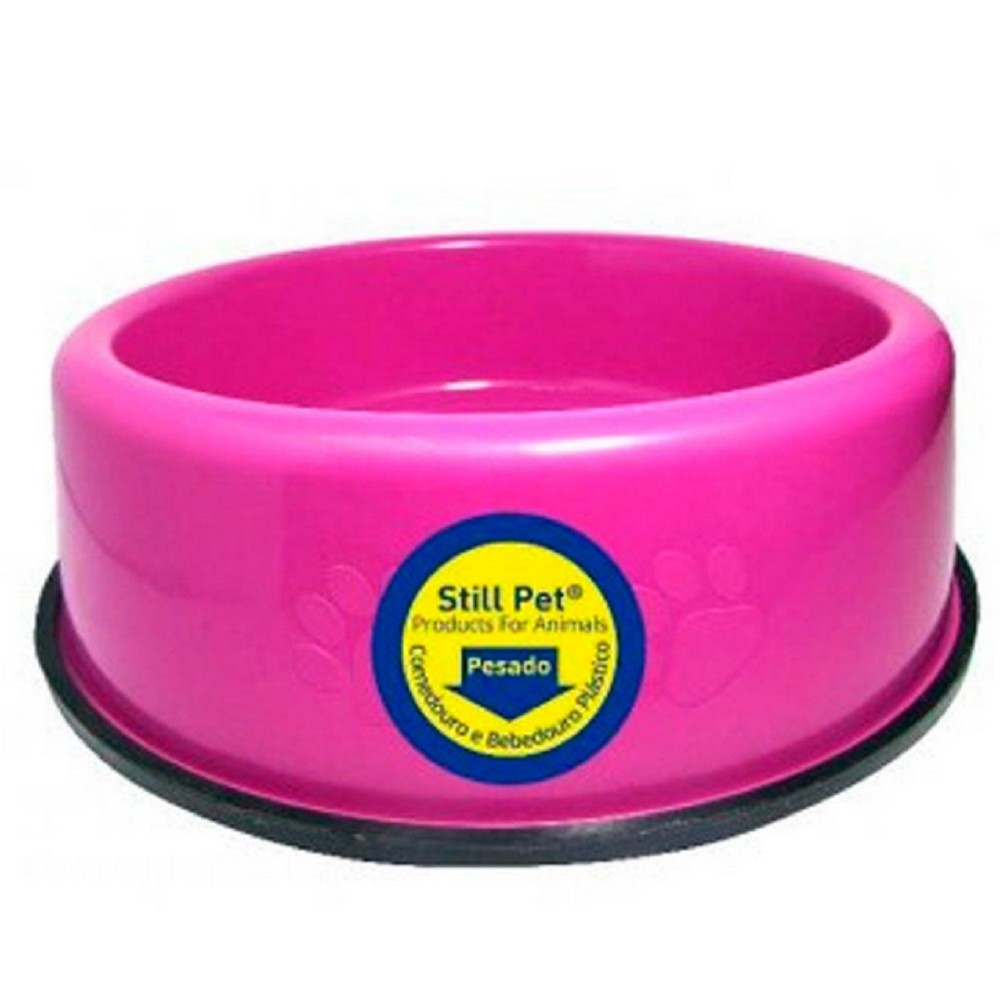 COMEDOURO PESADO PEQUENO 1000ML - ROSA