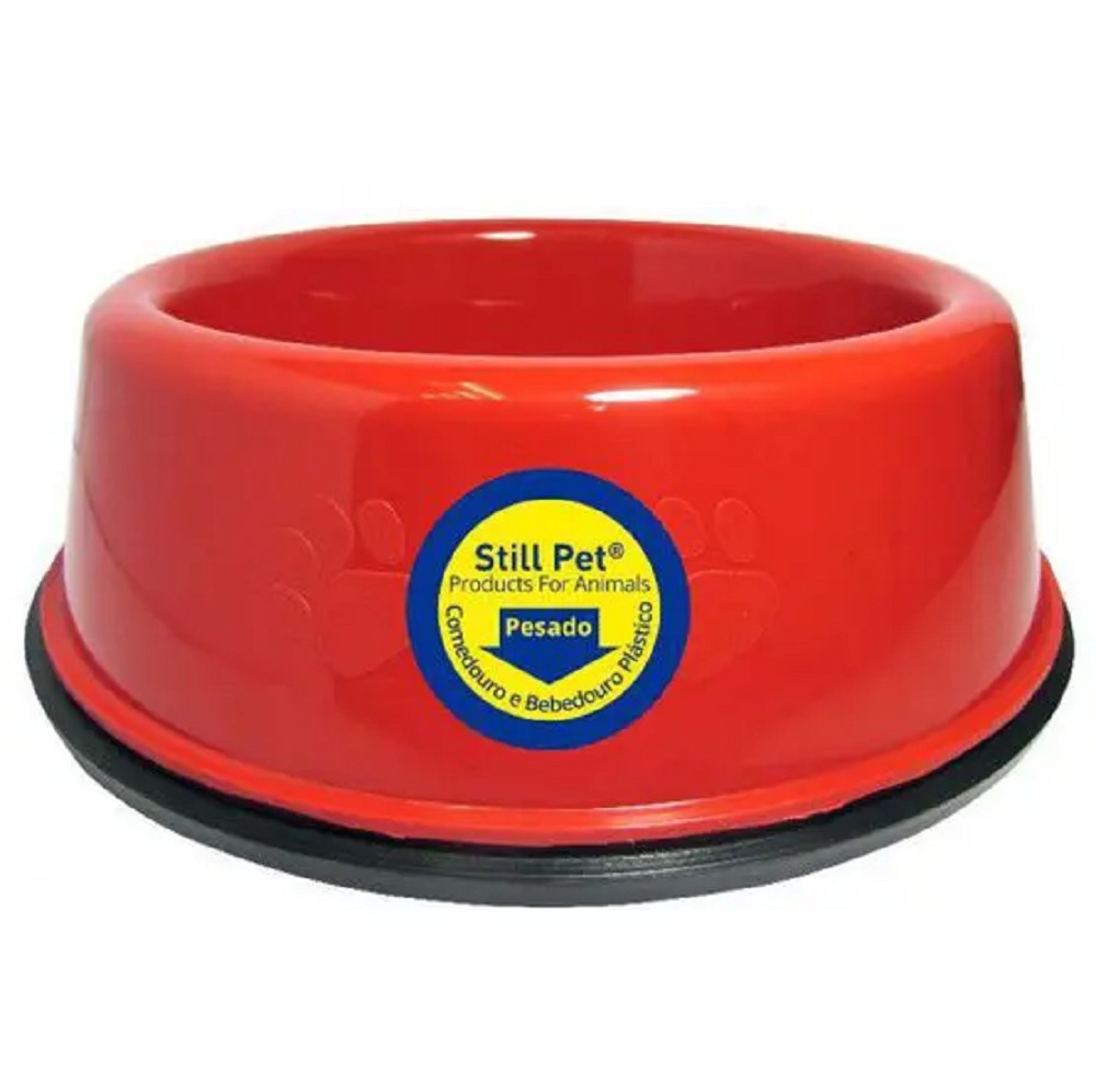 COMEDOURO PESADO MEDIO 1500ML - VERMELHO