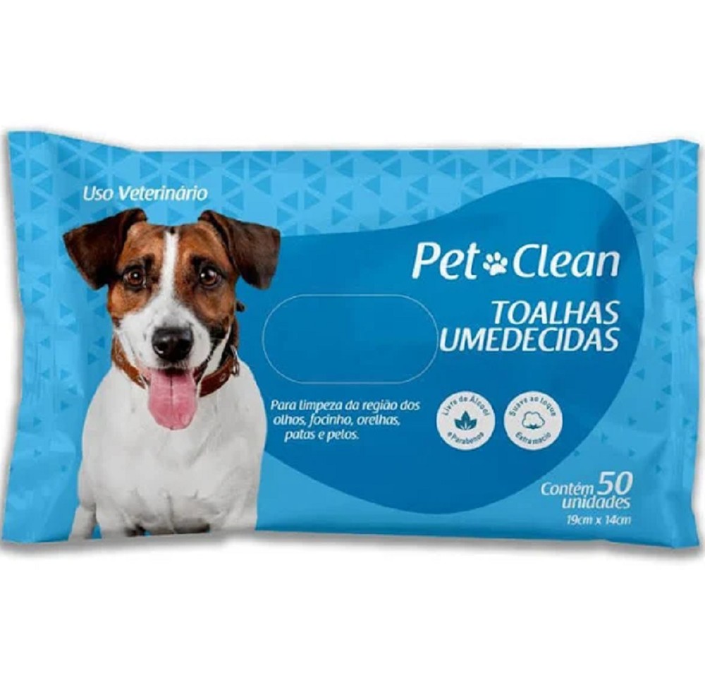 TOALHAS UMEDECIDAS PET CLEAN - 50 UN